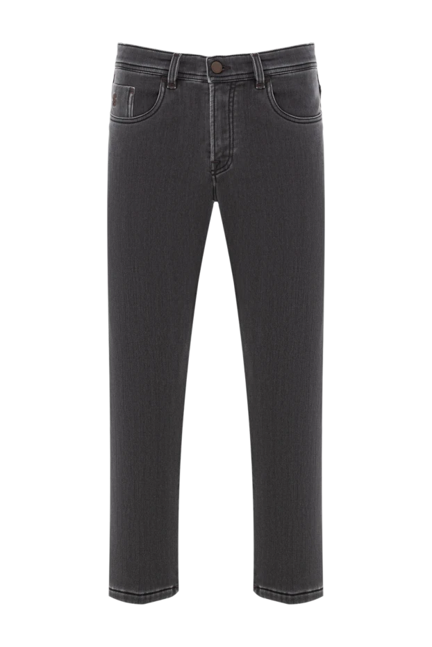 Қоңыр былғары жамылғысы бар түзу аяқты сұр жуылған джинсы
- фото 1