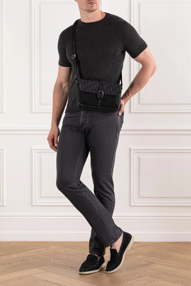 Scissor Scriptor қоңыр былғары жамылғысы бар түзу аяқты сұр жуылған джинсы
189734 - фото 2