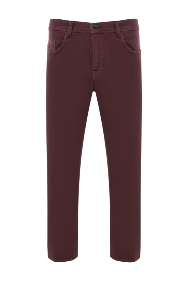 Wine-colored men's jeans with branded fittings
- photo 1