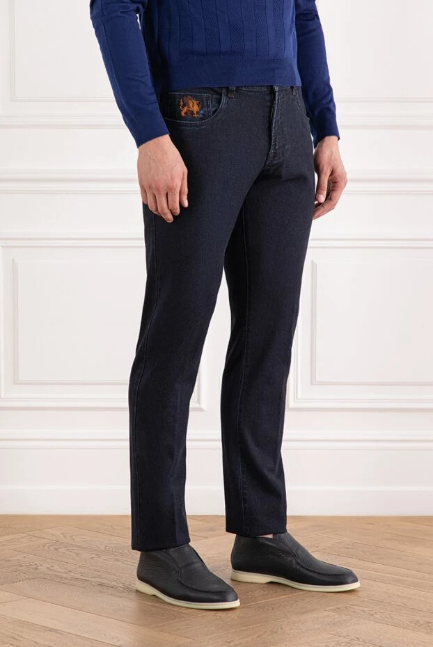 Scissor Scriptor күңгірт индиго түсті, тігілген жоталы классикалық джинсы
 189744 - фото 3