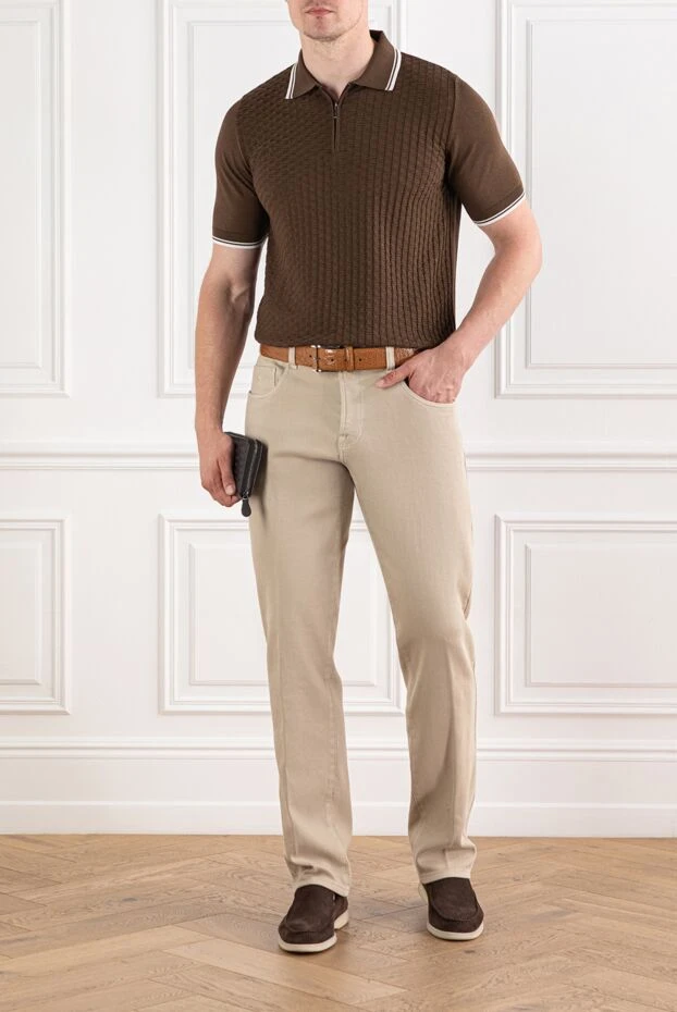 Scissor Scriptor джинсы светло-песочного оттенка с эластичным поясом 189749 - фото 2