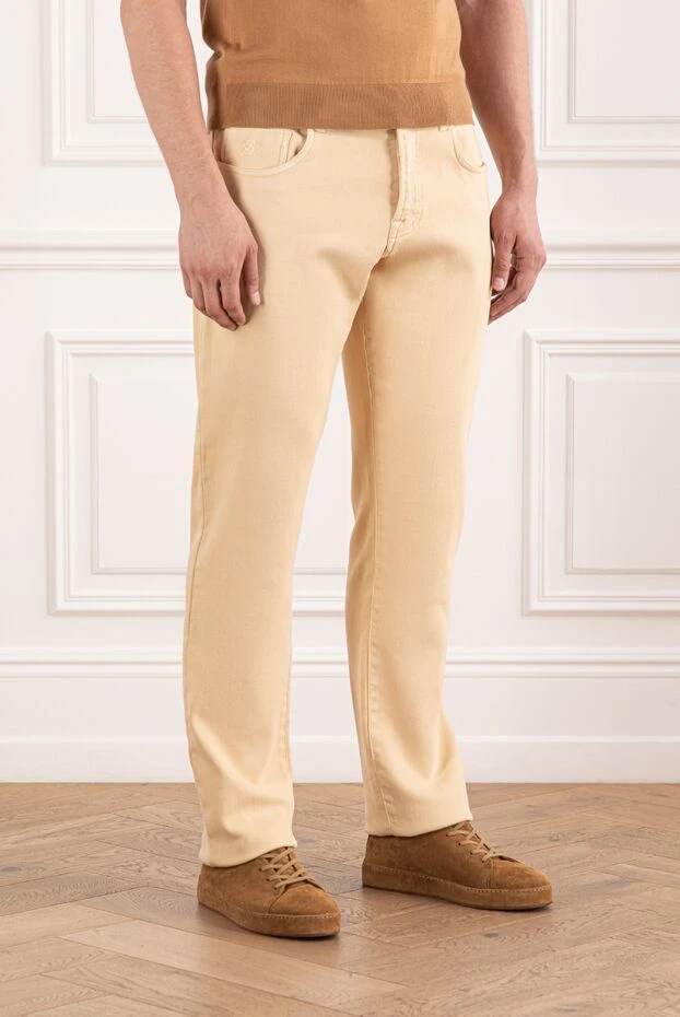 Scissor Scriptor бежевый жұмсақ мақта джинсы
 189750 - фото 3