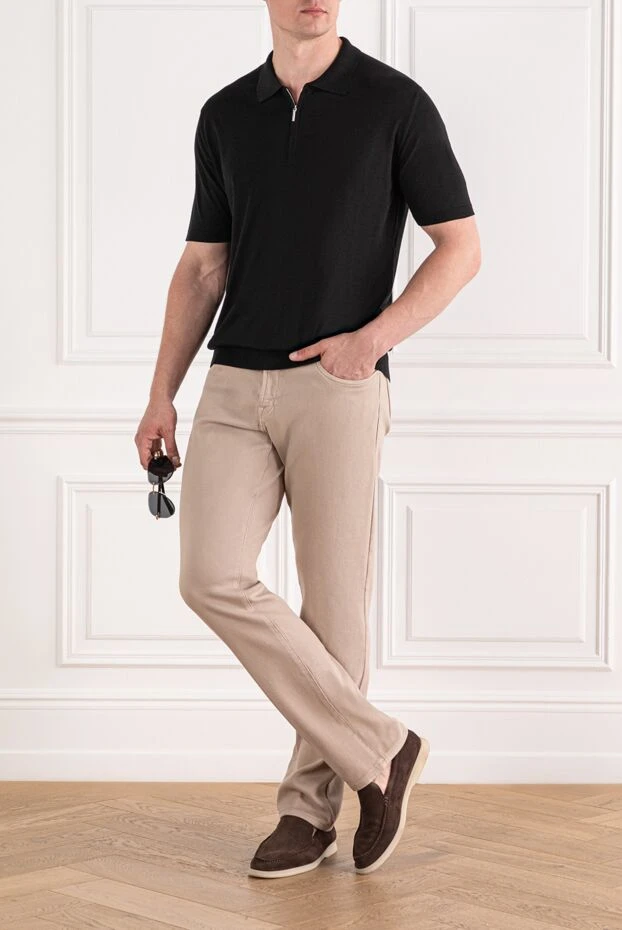 Scissor Scriptor scissor scriptor мақта джинсысының нәзік реңі кескінді жеңіл және босаңсытады. ыңғайлы және классикалық белбеуі бар модель функционалды қалталармен және контрастты фитингтермен толықтырылған. серпімді мата қозғалысты шектемей жұмсақ қонуға кепілдік береді 189751 - фото 3