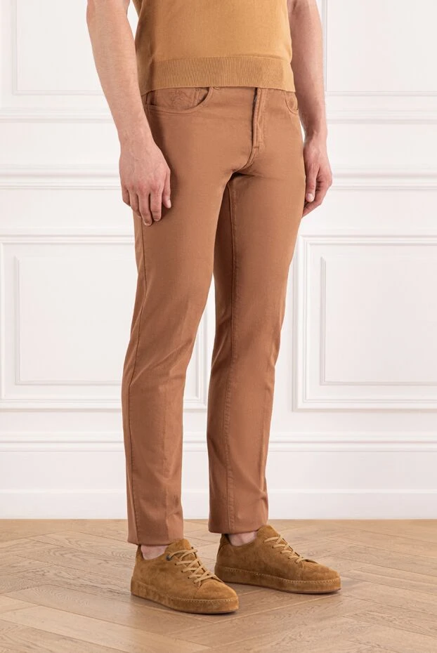 Scissor Scriptor эластан қосылған мақтадан жасалған қоңыр джинсы және қалталы әшекейлері бар 189752 - фото 3