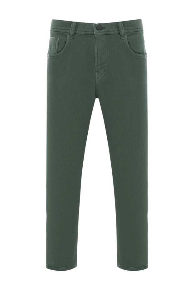 Прямые джинсы из зелёного денима с эластичным эффектом - фото 1