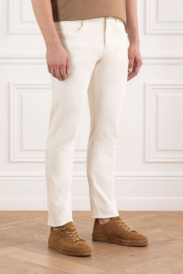 Scissor Scriptor лаконикалық түзу кесілген ақ серпімді джинсы
 189755 - фото 3