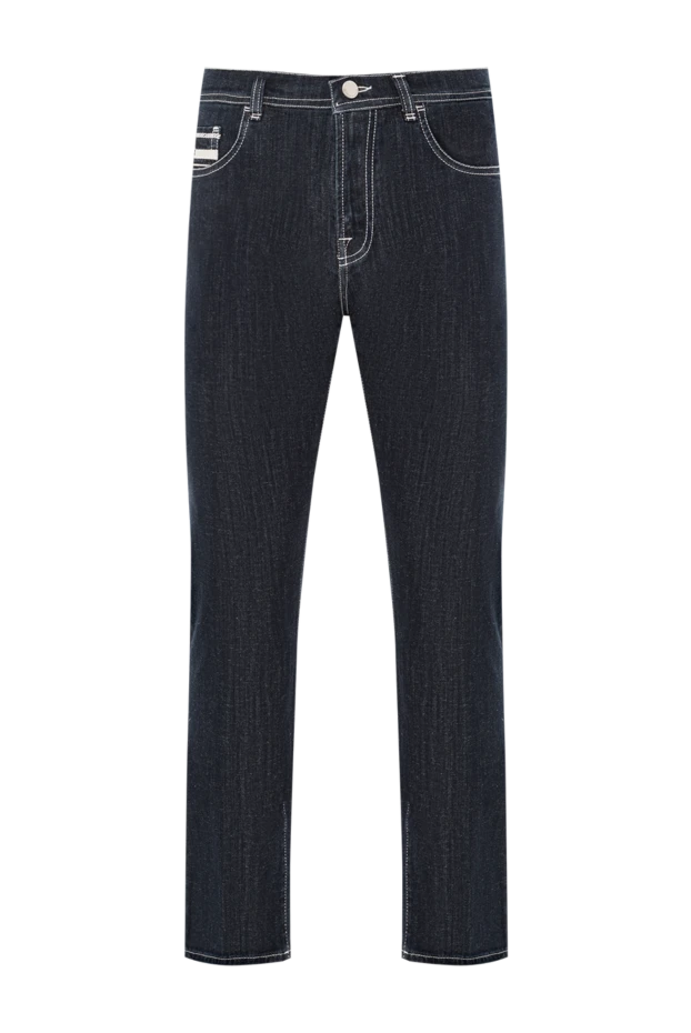 Scissor Scriptor dark blue jeans with embroidered white logo on back pockets 189756 - photo 1