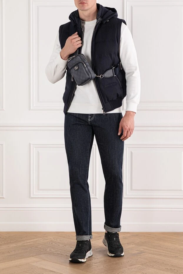 Scissor Scriptor темно-синие джинсы с вышитым белым логотипом на задних карманах 189756 - фото 2