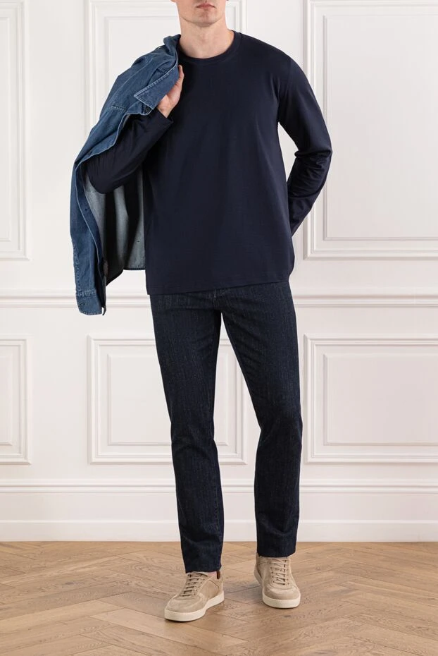 Scissor Scriptor deep dark blue jeans made from quality denim without contrast or decoration 189757 - photo 2