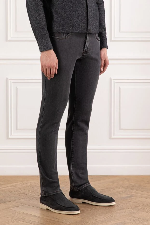 Scissor Scriptor допты патчпен қара сұр джинсы шалбар 189758 - фото 3