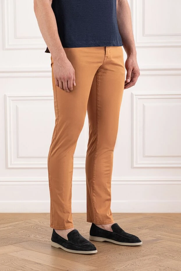 Scissor Scriptor терракота былғары патчтары бар мақта-матадан жасалған джинсы 189764 - фото 3