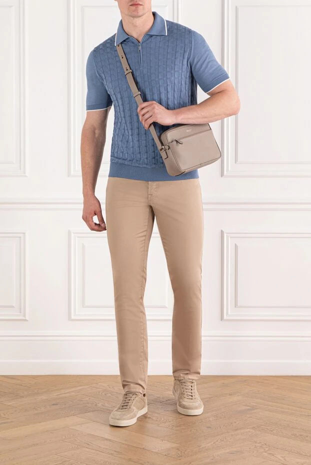 Scissor Scriptor бежевые джинсы с объемной вышивкой и нашивкой на поясе 189768 - фото 2