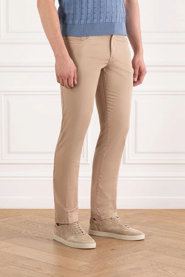 Scissor Scriptor бежевый джинсы көлемді кестемен және белінде патчпен 189768 - фото 3