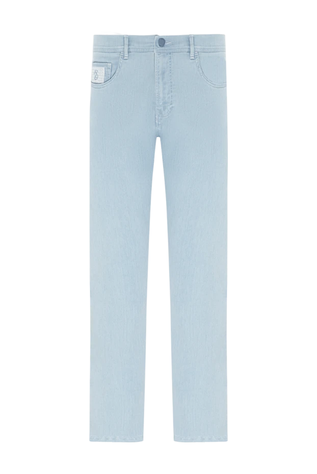 Джинсы светло-голубого цвета с брендовым патчем на поясе
- фото 1