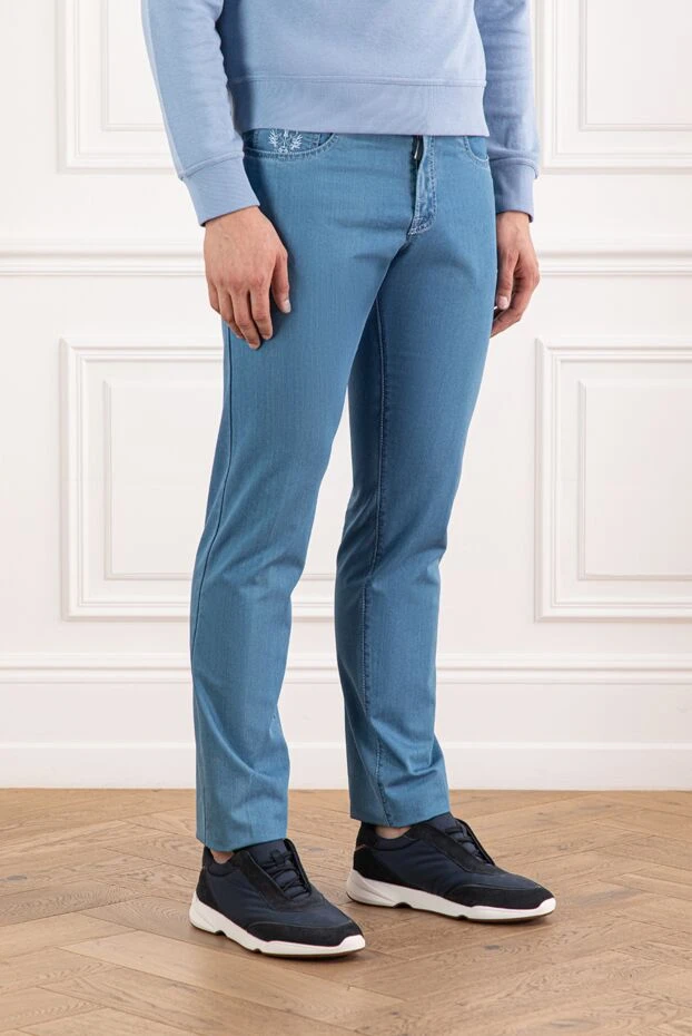 Scissor Scriptor пластикалық патч және контраст тігісі бар көк джинсы
 189776 - фото 3