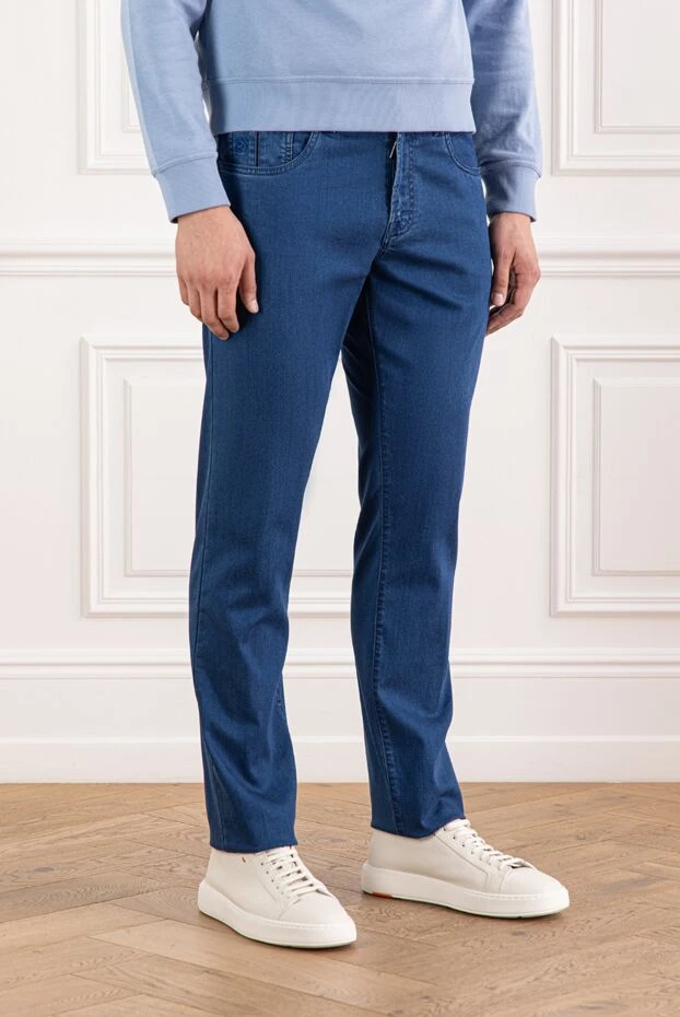 Scissor Scriptor фирмалық түймесі бар қою көк джинсы
 189777 - фото 3