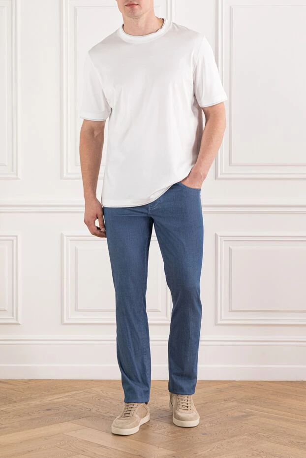 Scissor Scriptor классические голубые джинсы из эластичного денима с фирменным патчем 189778 - фото 2