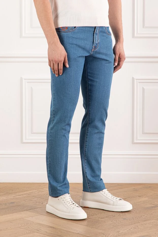 Scissor Scriptor прямые джинсы цвета индиго с декоративной отделкой и контрастной прострочкой 189780 - фото 3