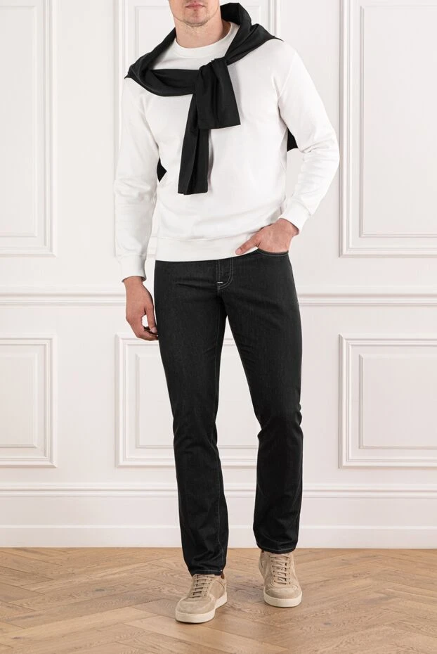 Scissor Scriptor чёрные джинсы из плотного денима с контрастной белой отстрочкой 189785 - фото 2