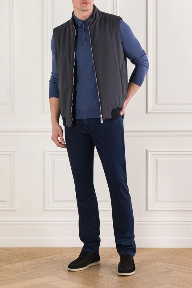 Scissor Scriptor контрастты қызыл тігісі бар қою көк джинсы
189794 - фото 2