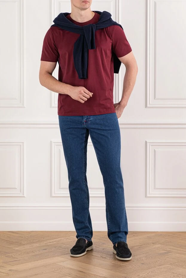 Scissor Scriptor джинсы синие с декоративной красной прострочкой 189798 - фото 2