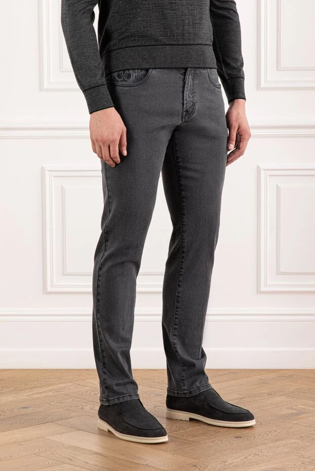 Scissor Scriptor джинсы из мягкого серого денима с минималистичным дизайном
 189800 - фото 3