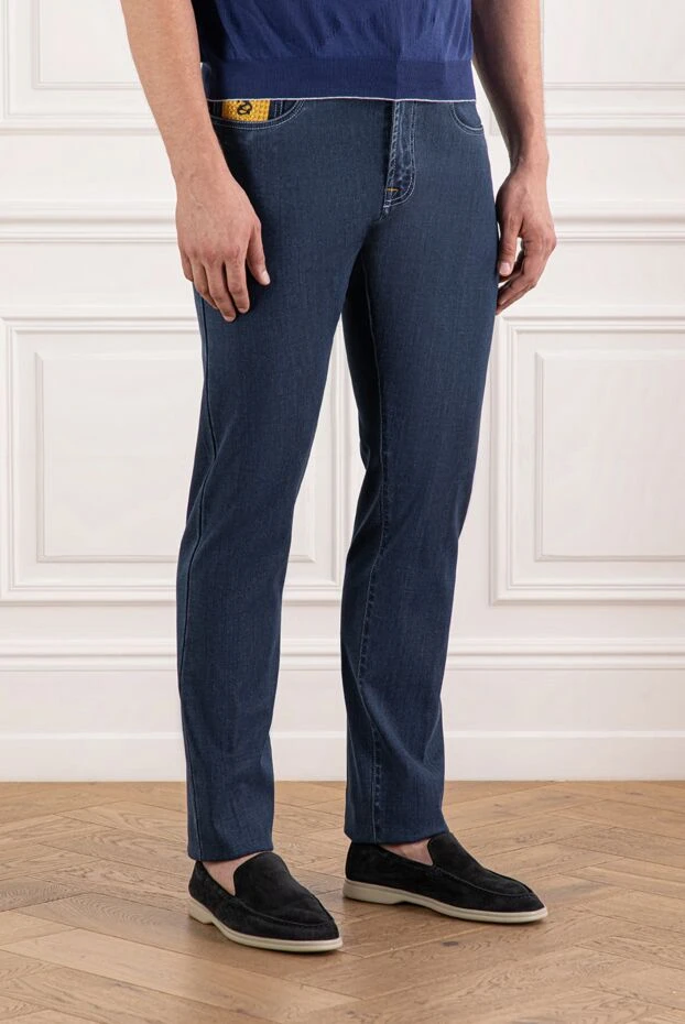 Scissor Scriptor джинсы темно-синие с контрастной желтой отделкой
 189801 - фото 3