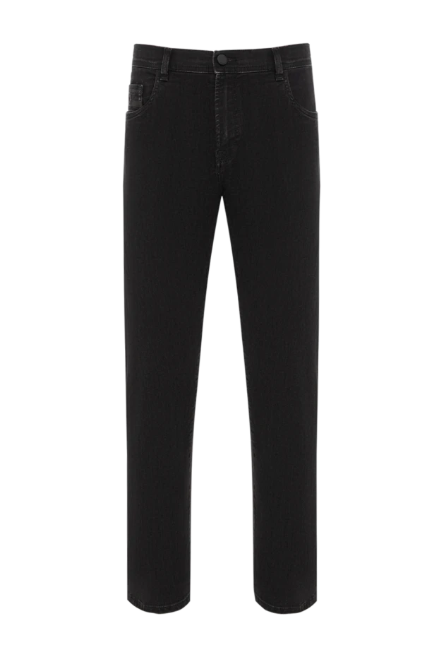 Men's Black Denim Jeans with Textured Finish
- photo 1