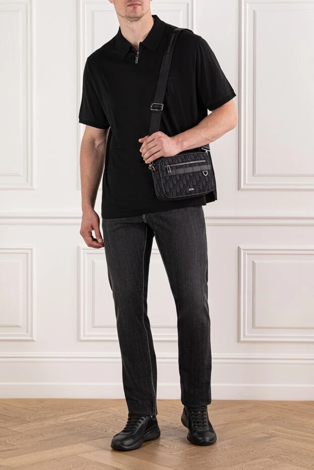 Scissor Scriptor чёрные джинсы с белой двойной строчкой и патчем с фирменным знаком
 189804 - фото 2