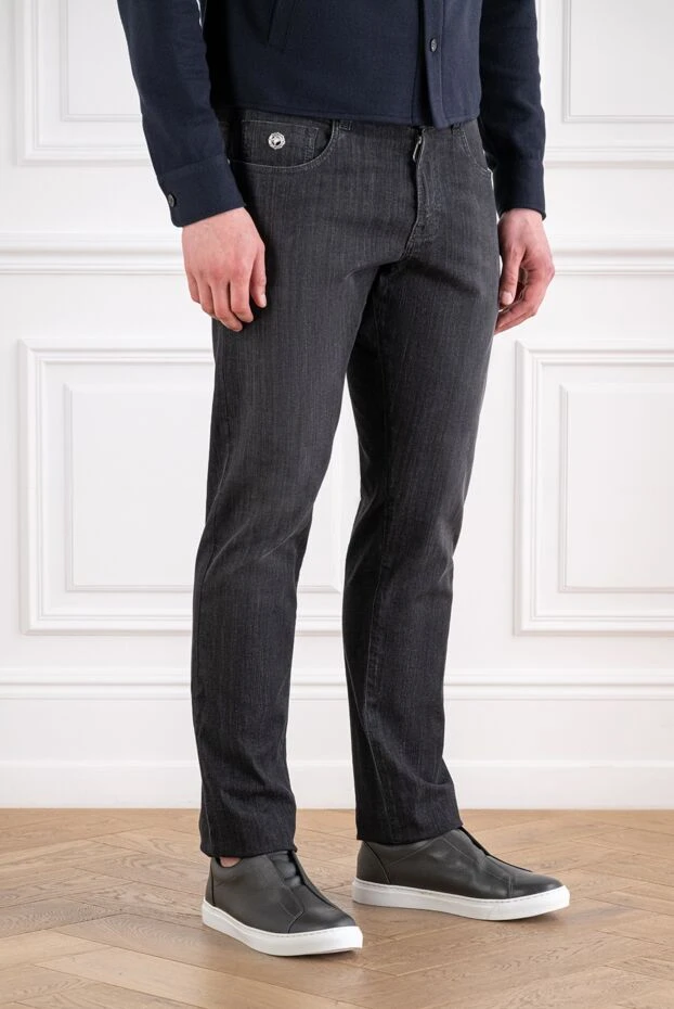 Scissor Scriptor black jeans with white double stitching and brand patch
 189804 - photo 3
