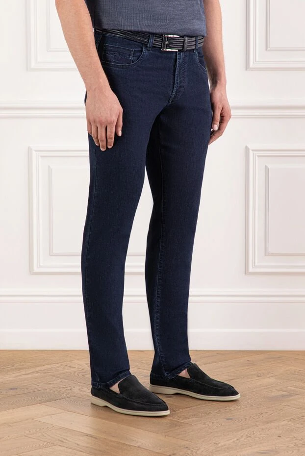 Scissor Scriptor джинсы из эластичного денима с кожаным патчем на монетном кармане

 189805 - фото 3