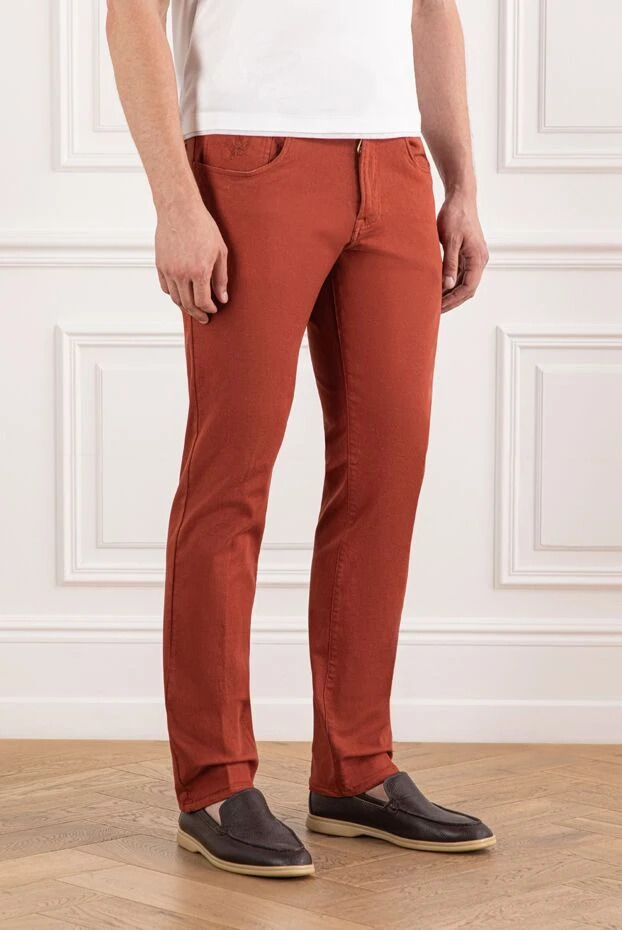 Scissor Scriptor қалтасында кесте тігілген жылы кірпіш түсті ашық джинсы
 189811 - фото 3