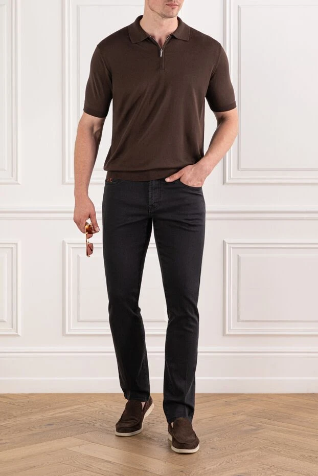 Scissor Scriptor қызғылт сары кестелі және бедерлі жоталы конустық қара джинсы
189813 - фото 2