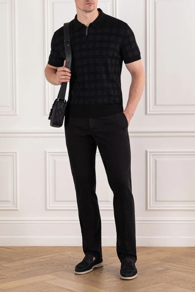 Артқы жағында классикалық қалталары бар қара джинсы
 - фото 2