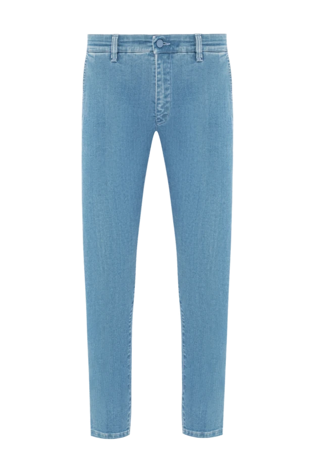 Голубые джинсы из мягкого хлопка с косыми карманами
- фото 1