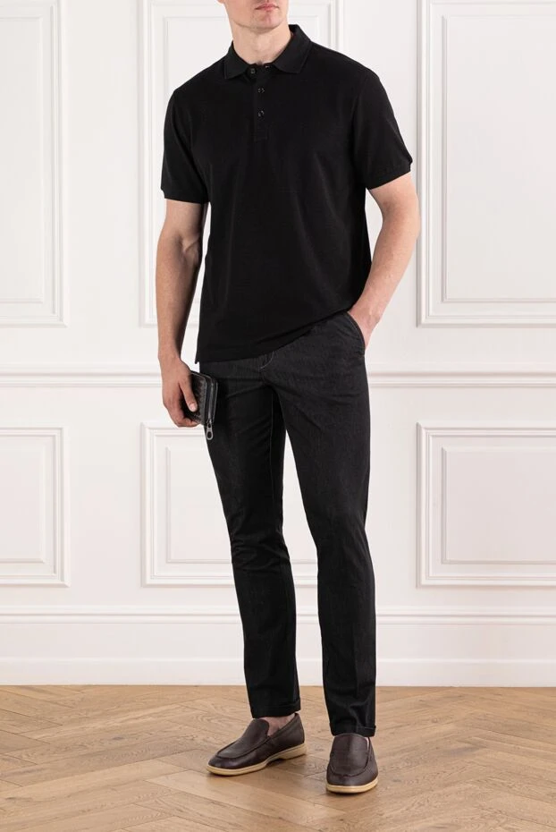 Scissor Scriptor жіптері бар қара джинсы шалбар және артқы қалталары клапандар 189825 - фото 2