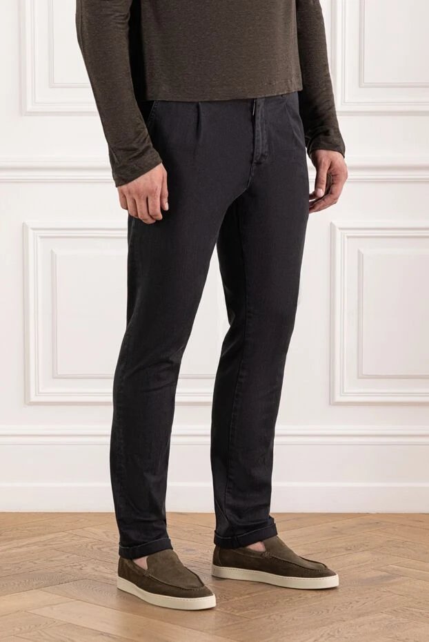 Scissor Scriptor джинсы из хлопка черного цвета с поясом на шнурке и отворотами
 189827 - фото 3