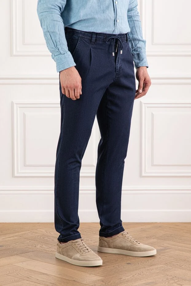 Scissor Scriptor брюки из мягкого денима с кулиской и защипами на поясе 189832 - фото 3