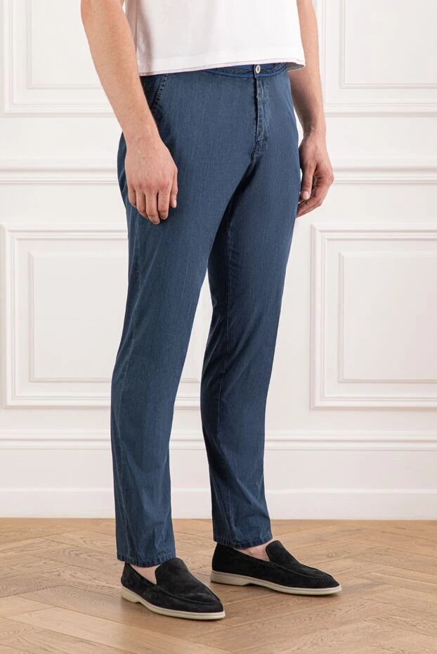 Scissor Scriptor көк түсті ерлерге арналған белі тартылған кең шалбар
 189837 - фото 3