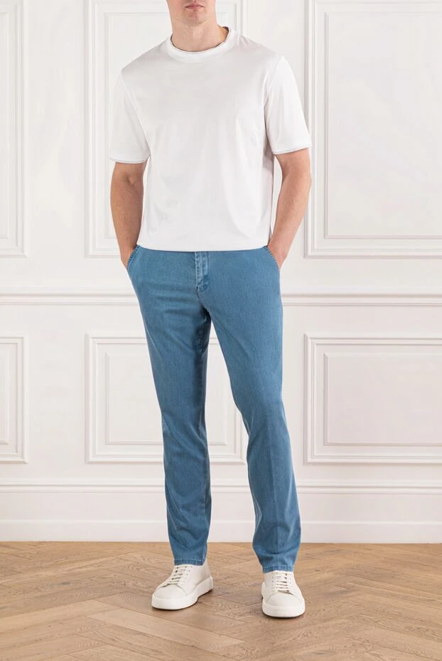 Scissor Scriptor контрастты белдік белдеуі бар, ыңғайлы көк джинсы
 189840 - фото 2