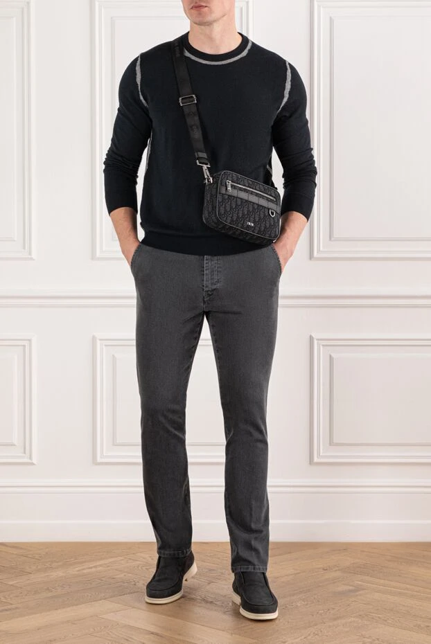 Scissor Scriptor джинсы из хлопка графитового цвета с эластичным поясом и кулиской 189843 - фото 2