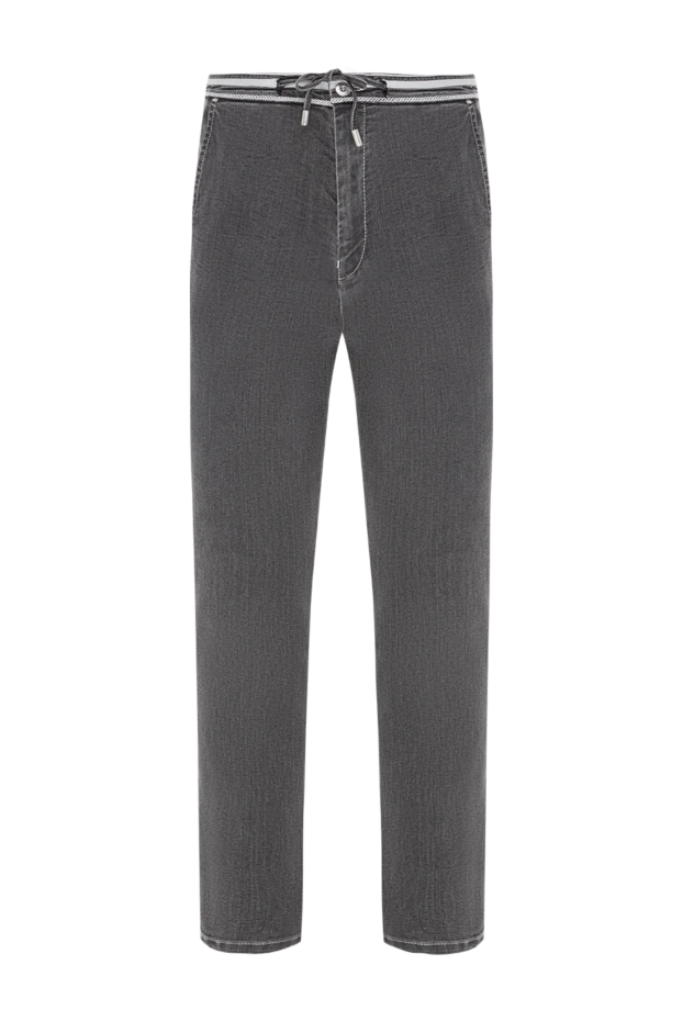 Grey cotton blend trousers with stitching at the waist
- photo 1