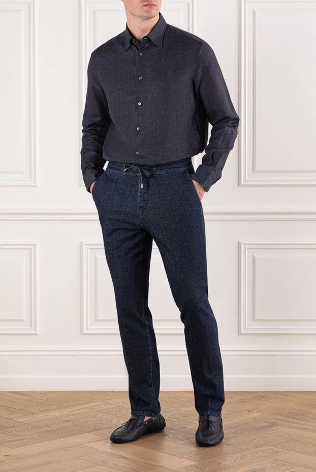 Scissor Scriptor мақта мен кашемирден жасалған қара көк джинсы ерлер жүгірулері
189845 - фото 2