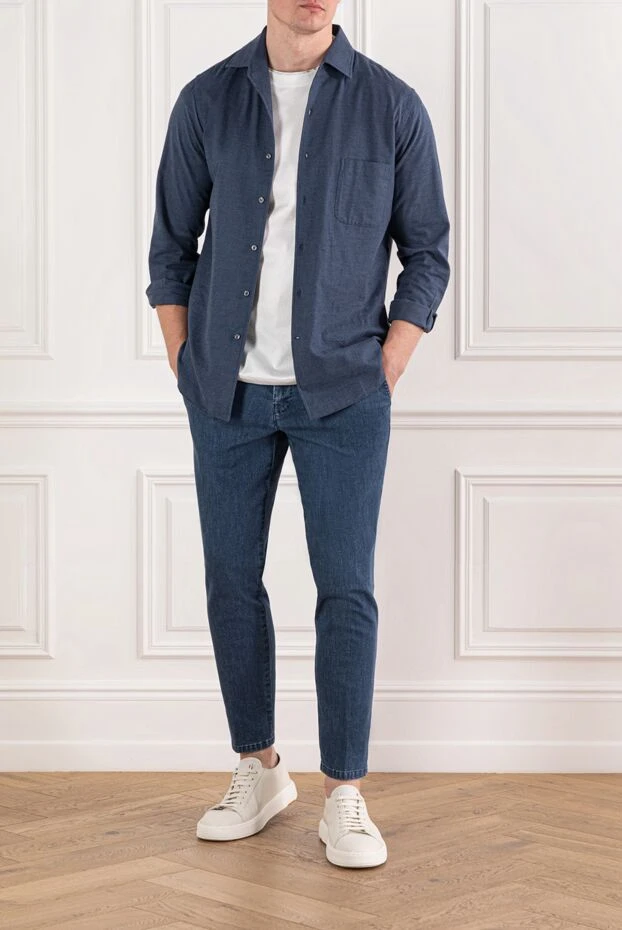 Scissor Scriptor көк тасты жуылған мақта-мата шалбар 189851 - фото 2