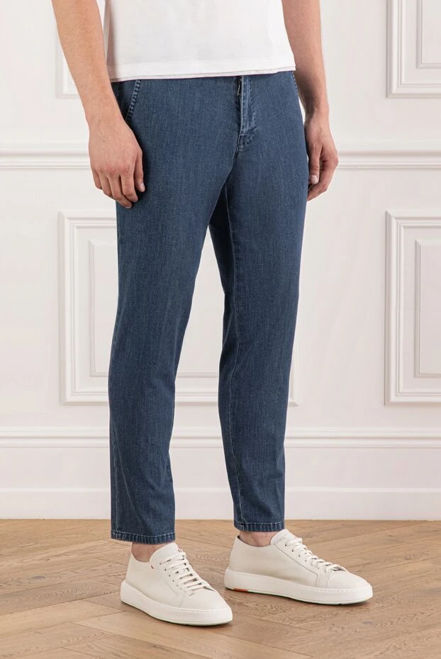 Scissor Scriptor көк тасты жуылған мақта-мата шалбар 189851 - фото 3