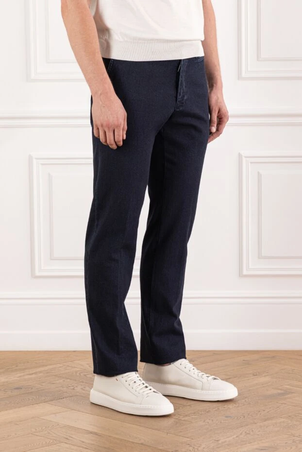 Scissor Scriptor серпімді белдікті және сәндік тігісті қою көк джинсы
 189855 - фото 3