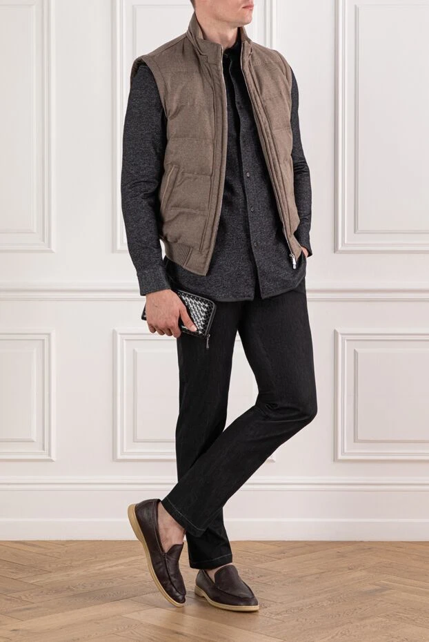 Джинсы с вставками и декоративным поясом в полоску
 - фото 2