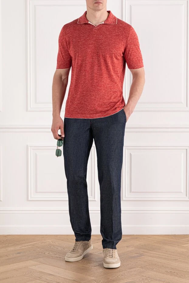 Scissor Scriptor blue trousers with decorative stitching and red pocket trim

 189858 - photo 2