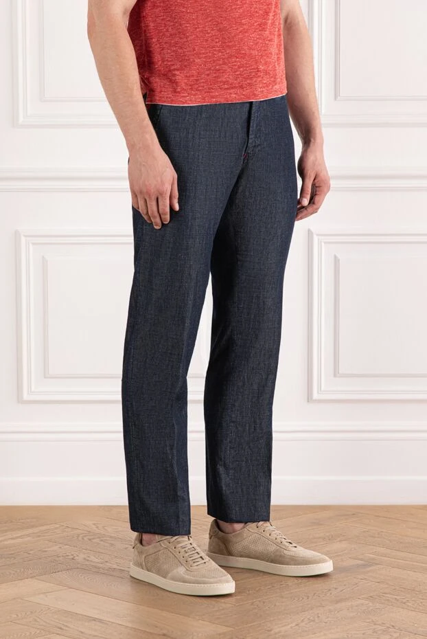 Scissor Scriptor blue trousers with decorative stitching and red pocket trim

 189858 - photo 3