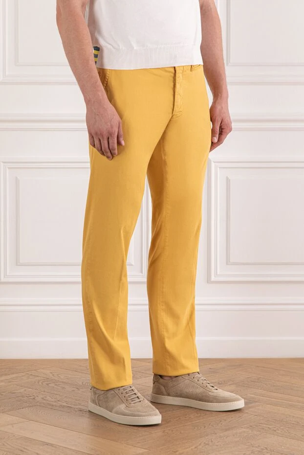 Scissor Scriptor микроқұрылымы және жасырын сыдырма сары түсті тегіс ерлер шалбары 189859 - фото 3